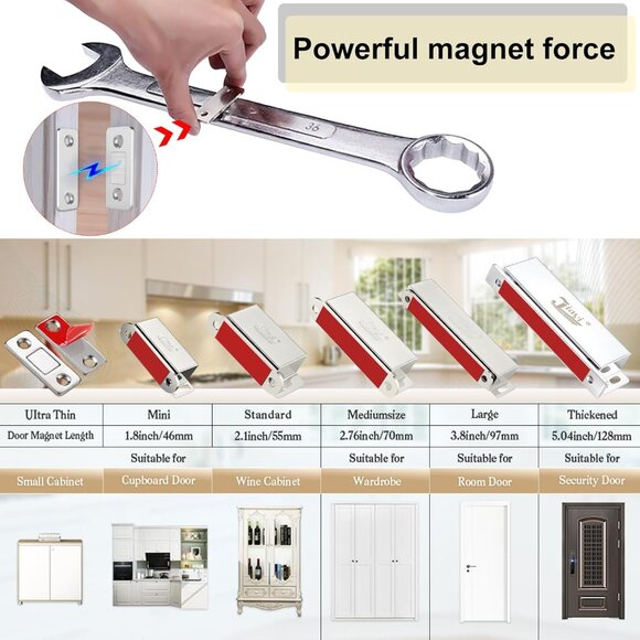 Cabinet Magnetic Catch 4 Pack Ultra Thin Cabinet Door Magnetic Catch for Drawer - Picture 7 of 8